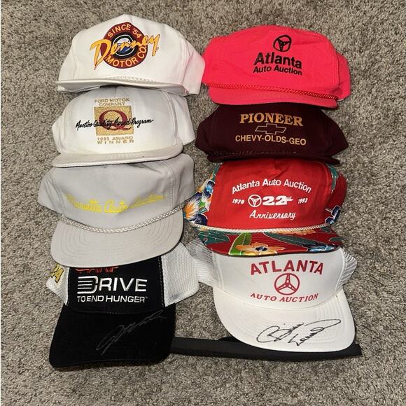 Vintage Lot Of 8 SnapBack Trucker And Sports Hats Atlanta Auto Auctions - Picture 1 of 4